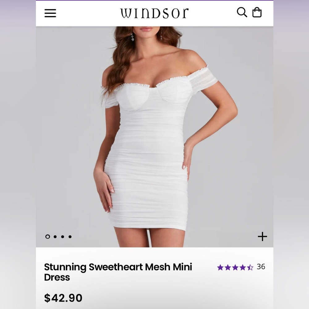 White bodycon off-the-shoulder dress